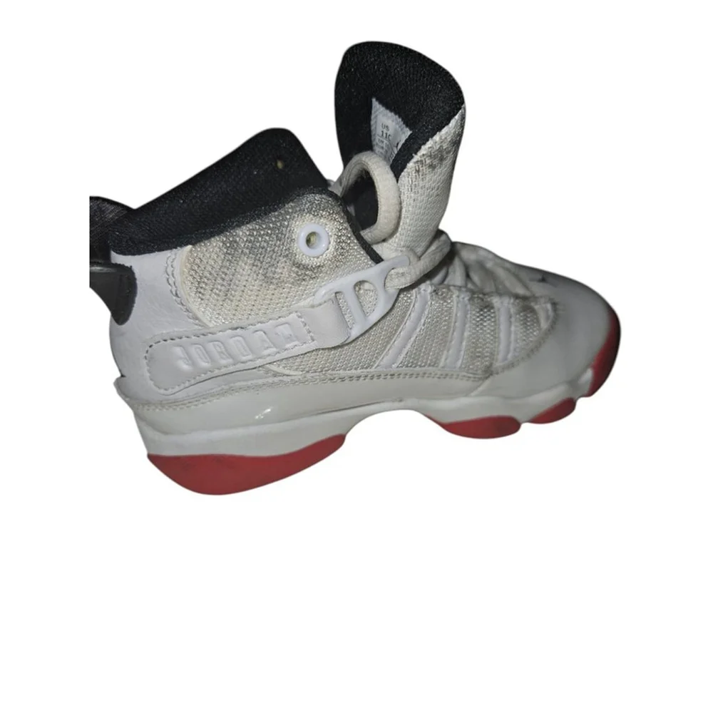Nike Jordan 6 Rings Sneakers Toddler Boys Size 11C White Red